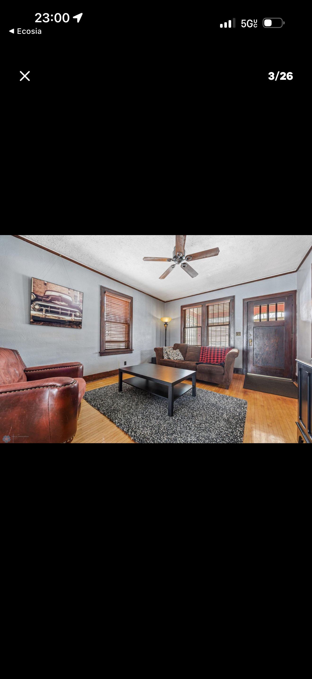 Living room — craftsman interior with stone fireplace and hardwood floors